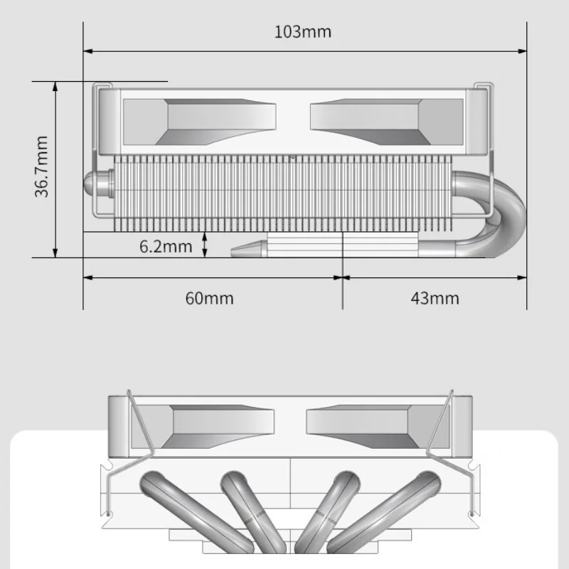 Imagem -05 - Jonsbo-pressure Profile Cpu Cooler Hp400s Heat Pipes Radiador de Arrefecimento a ar 90 mm 4pin Pwm Fan Itx Small Case Cooler pc Pcs