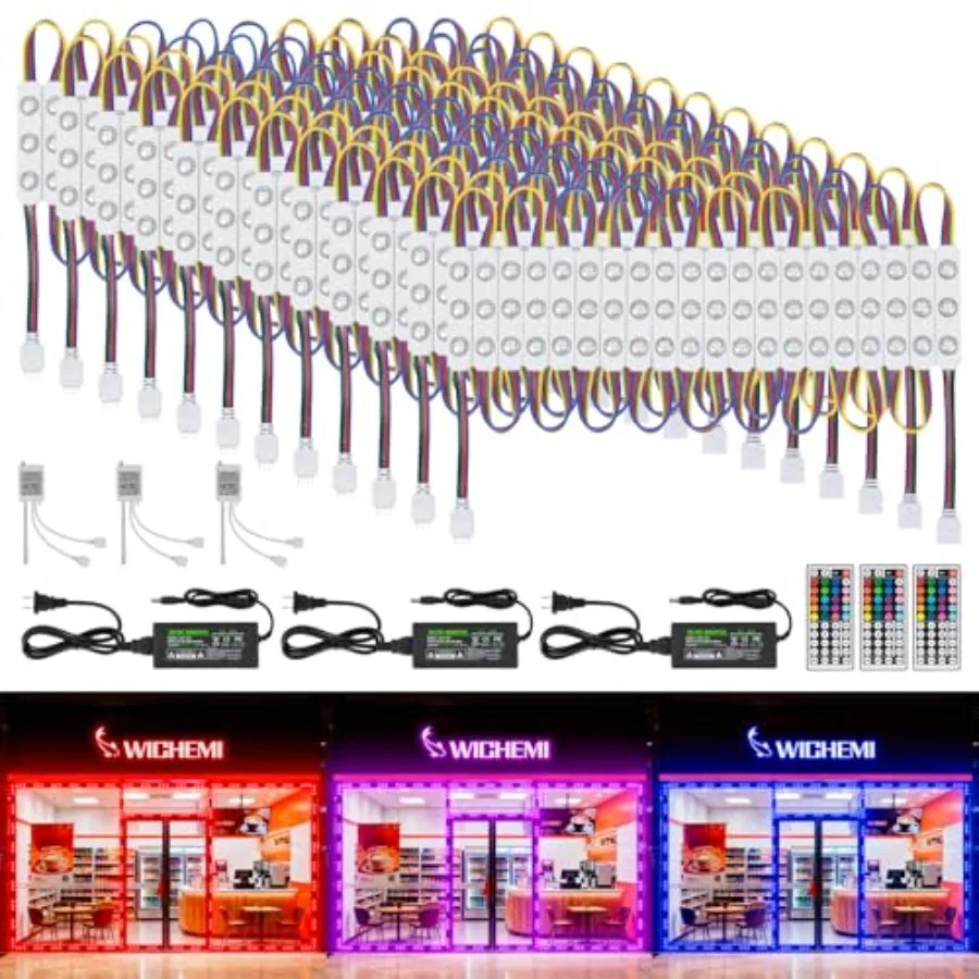 

120FT LED Lights for Store Front Window RGB LED Strip Lights 240PCS 5050 SMD RGB Module Commercial Storefront Signs Decor White