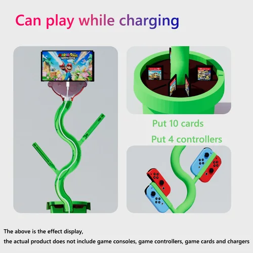 Imagen 2 del producto Soporte todo en uno para estación de carga Switch2 Chomper con 4 soportes para controlador Joy Con y 10 fundas para tarjetas para N-Switch2 HDMI