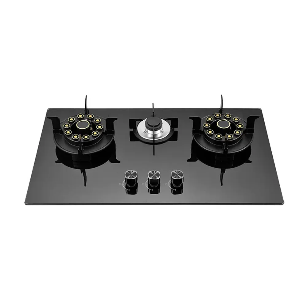 Складная газовая плита — варочная панель с двойной конфоркой и откидной крышкой, встроенная черная бытовая кухонная плита