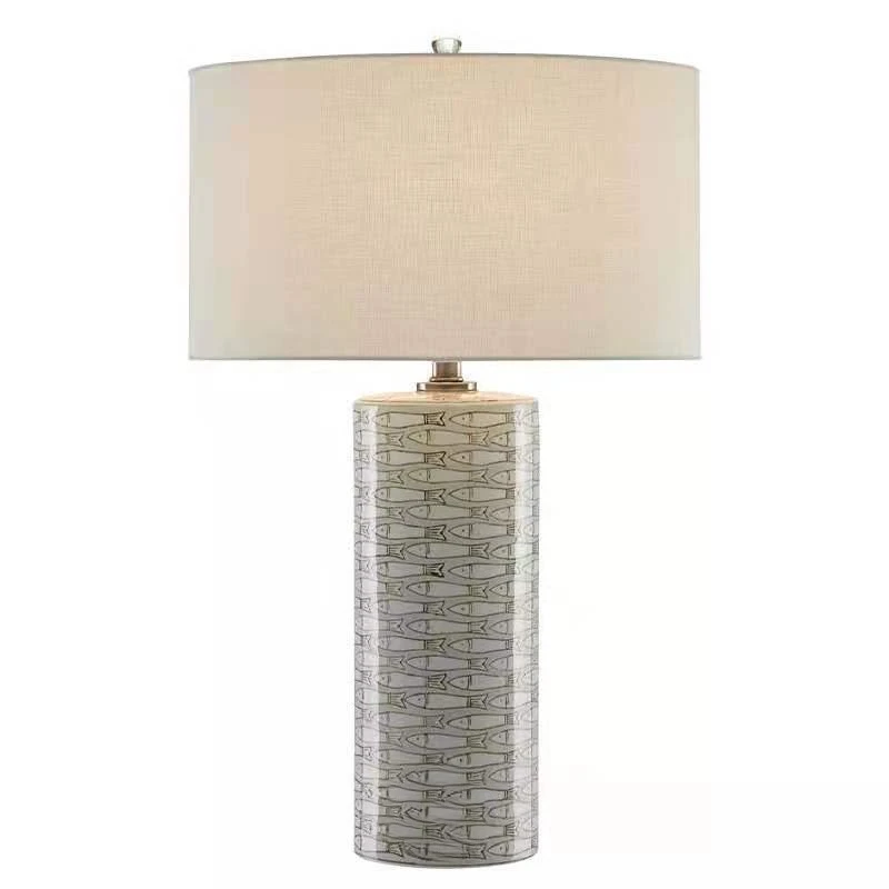 

American ceramic table lamp, living room large bedroom bedside new Chinese hand-painted table lamp