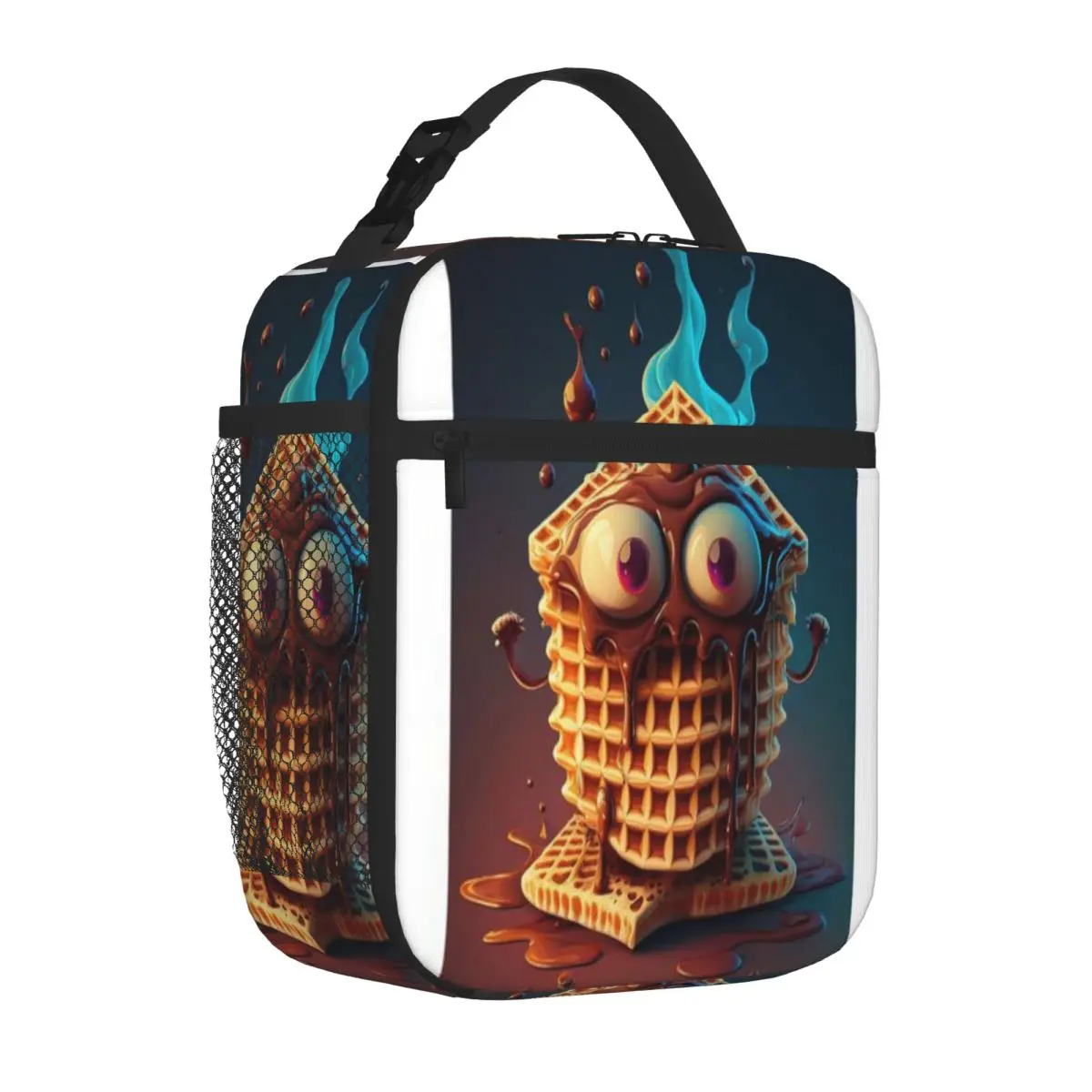 Hot Sale Weird Waffle Abstract Thermal Lunch Bag Lake Picnic Lightweight Lunch Bag