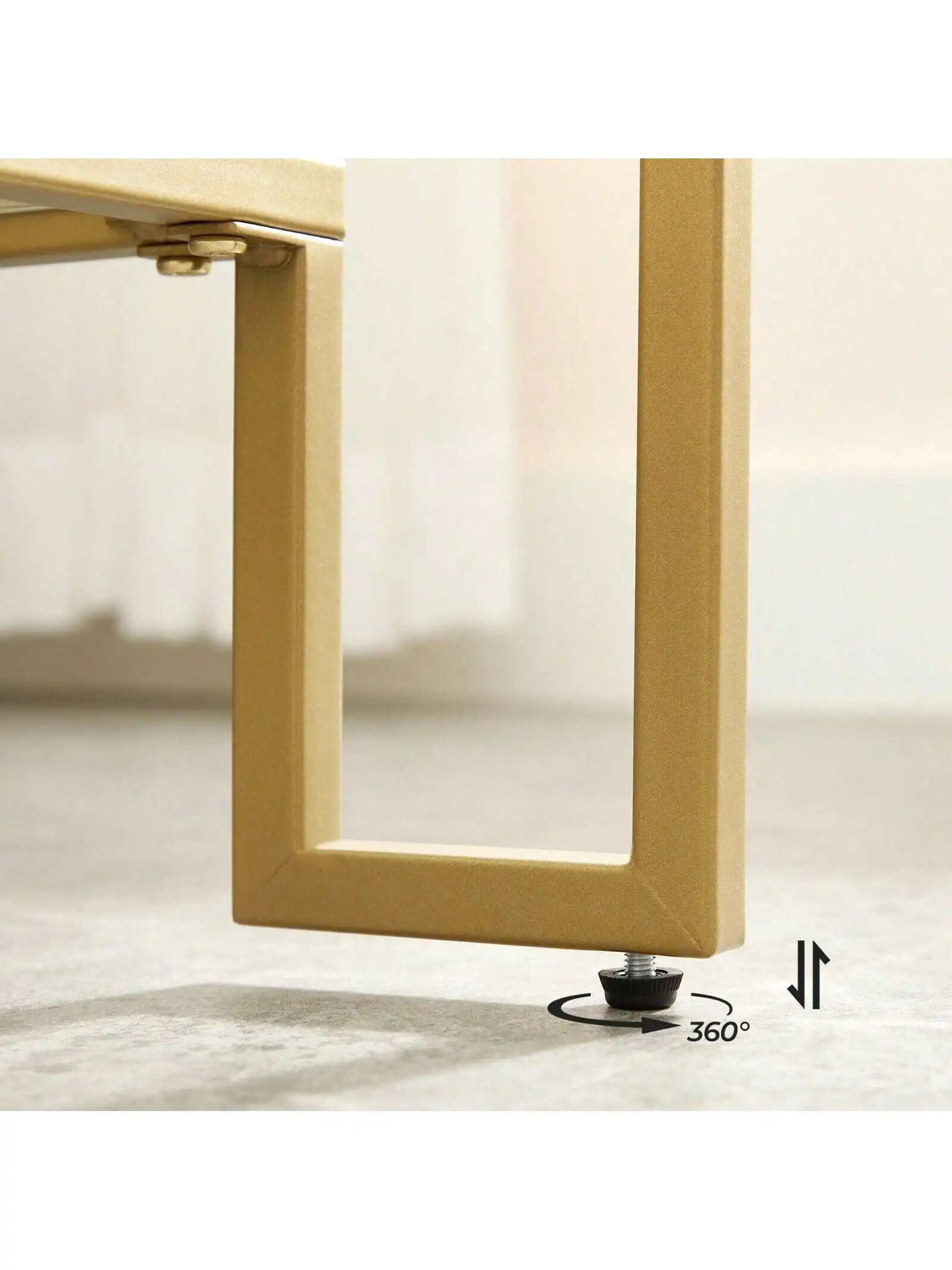 Tavolino da caffè in vetro VASAGLE con contenitore. Superficie in vetro temperato, telaio in acciaio. 100x55x45 cm. Colore dorato.