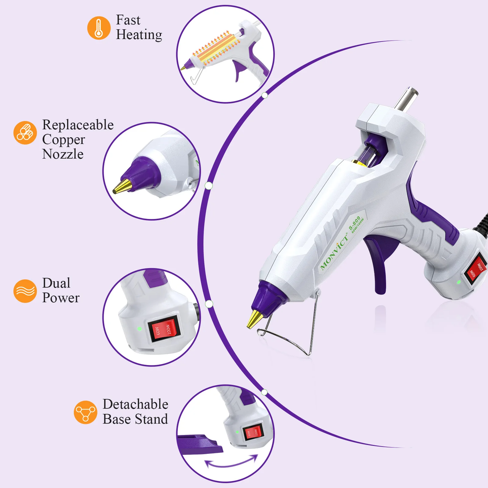 Imagem -05 - Dual Power Glue Gun Base Stand Kit 60 w 100w Tamanho Completo 15 Pcs 11x150 mm Cola Varas Protetores de Dedo