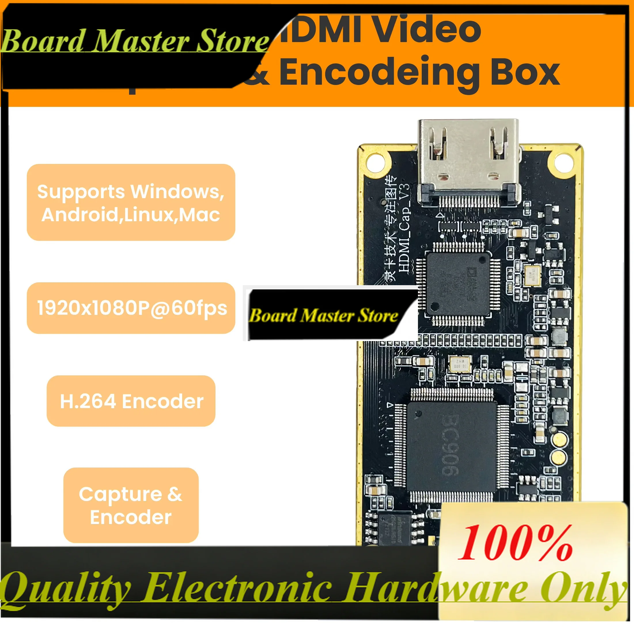 BoMasMTo Usb Video Capture Card H264/mjpeg Encoder 1080p60 For Live Streaming Surveillance Game Recorder Osd Lcc260
