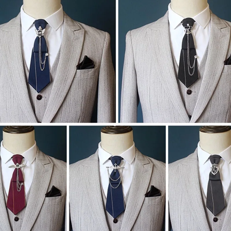Small Bow Tie College Style Uniform Shirts Collars Flower Simple British Korean Bank Suit Accessories Ribbon Crystal Men's Ties