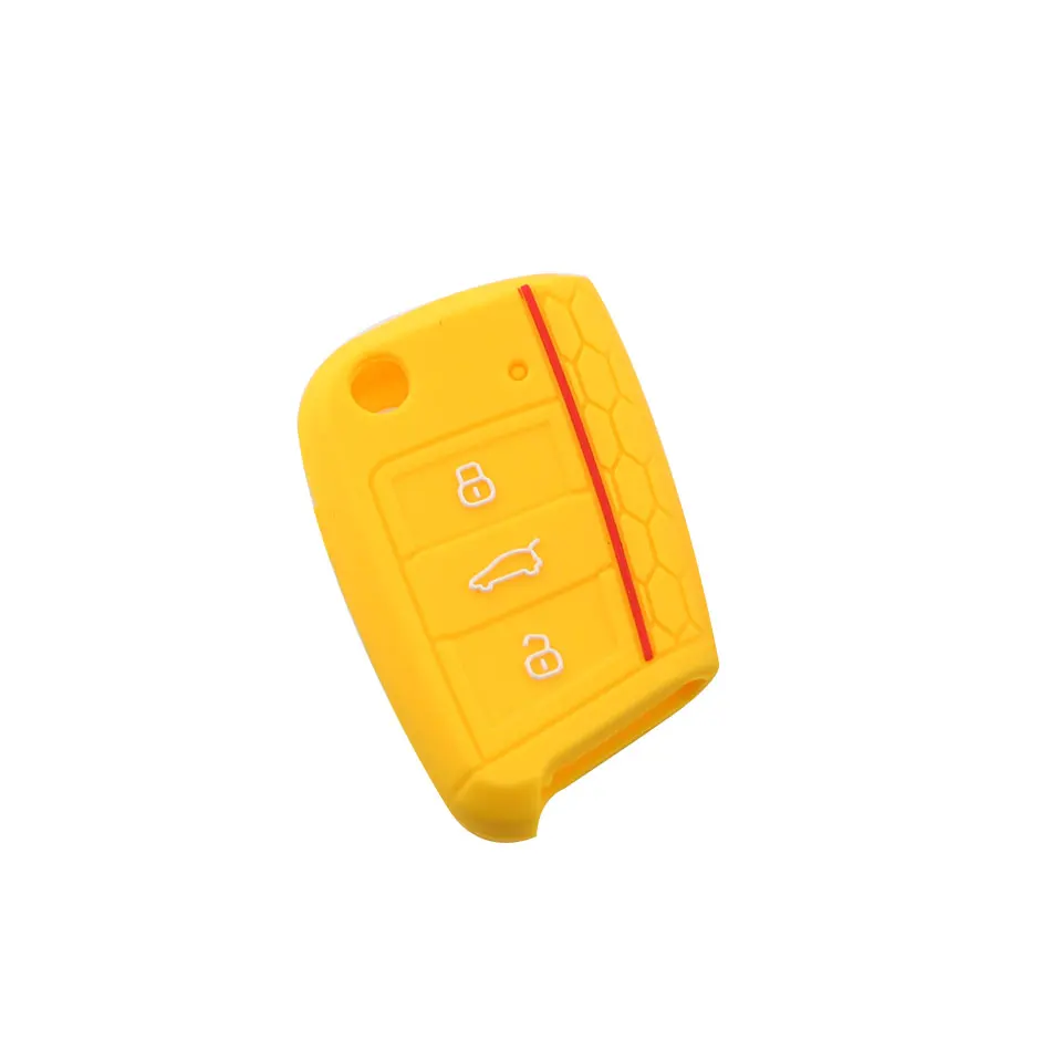 Car Key Cover Case Silicone Shell for VW Golf 7 MK7 VII Tiguan MK2 Polo Skoda Octavia A7 Kodiaq Seat Ateca Leon