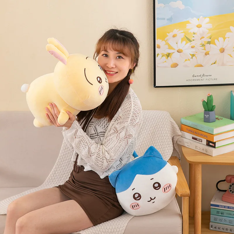 Image of Plüschpuppe Hachiware Usagi Momonga Kawaii Anime Weiches Kissen Spielzeug 30CM Niedlicher Hase Katze Hamster Geschenk für Kinder Mädchen