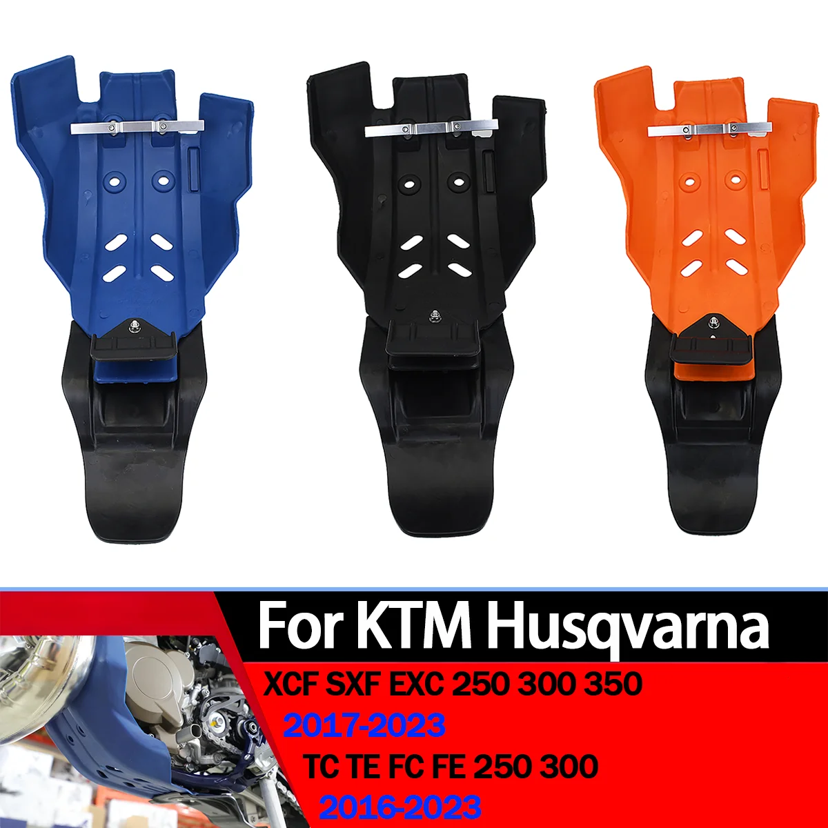 Motocicleta Motor Escudo Frame Protector, Capa Guarda, Skid Plate, Husqvarna, TE, TC, FE, FC, KTM, XCF, SXF, 250, 350, 2016, 2017-2023