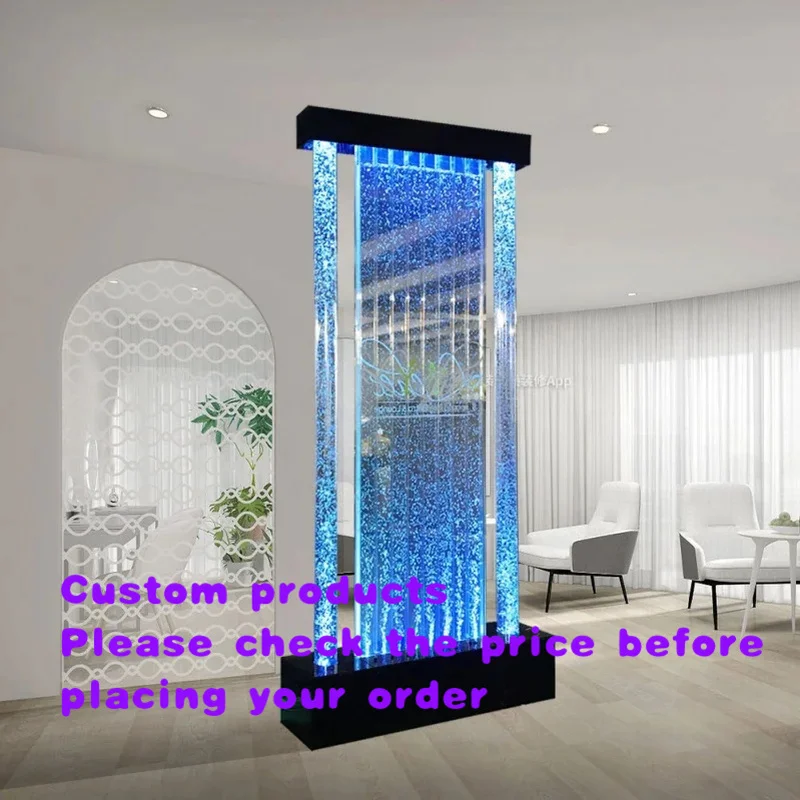 custom.Custom Movable Modern Wedding Home Decoration LED Light Aquarium Bubble Acrylic Panel Wall with RGB Remote Control