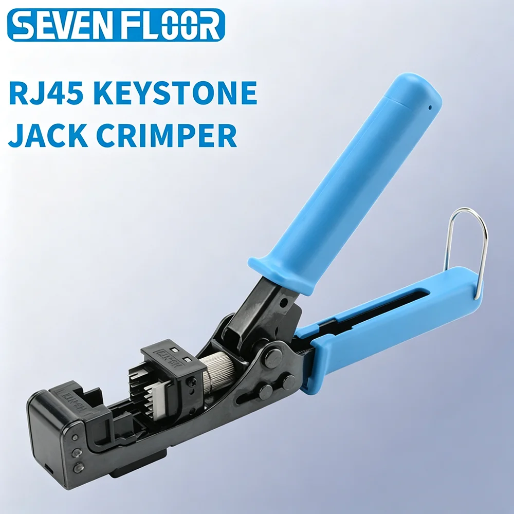 90 Degree RJ45 Keystone Jack Termination Crimper Tool, for Cat5 Cat5e Cat6 Wall Plate Network Keystone Module Installation