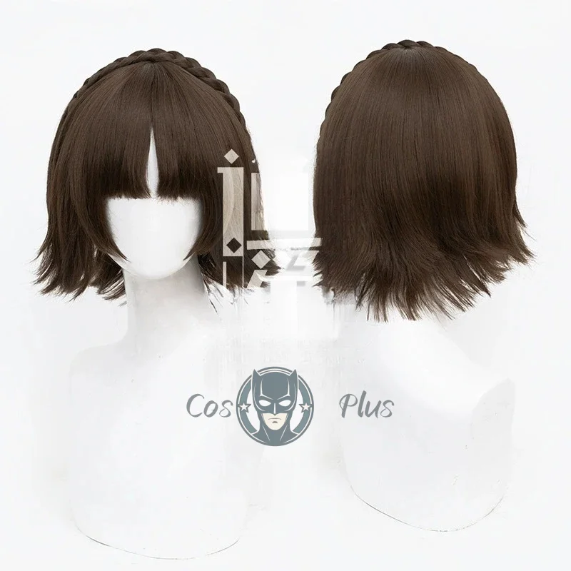 أنيمي ماكوتو نيجيما تأثيري الباروكات 35 سنتيمتر قصيرة النساء حفلة P5 زي مقاومة للحرارة الشعر الاصطناعية + غطاء شعر مستعار