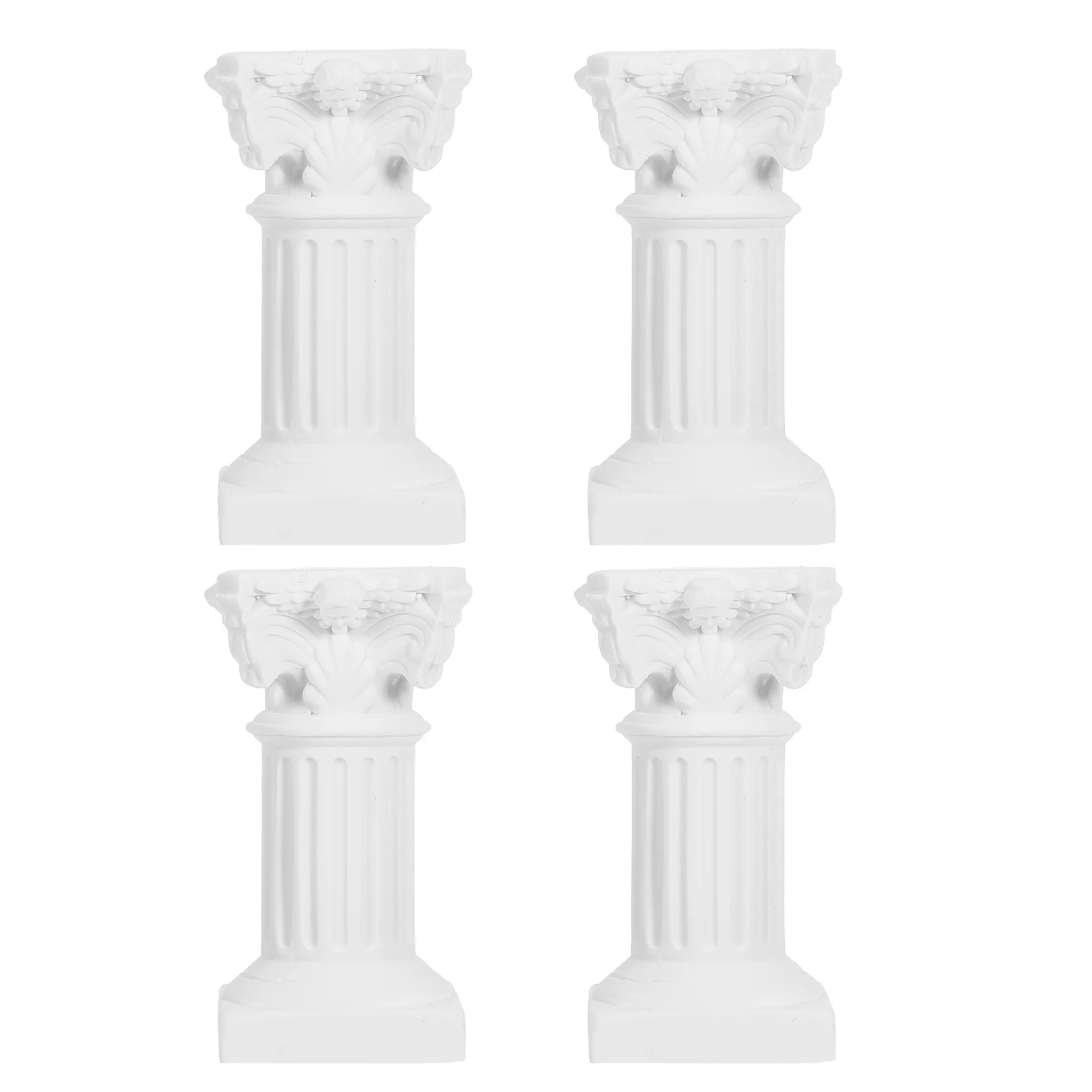 

4Pcs Resin Roman Column Holders Mini Pillar Pedestal Wedding Table Decor Christmas Classical Style Decorations