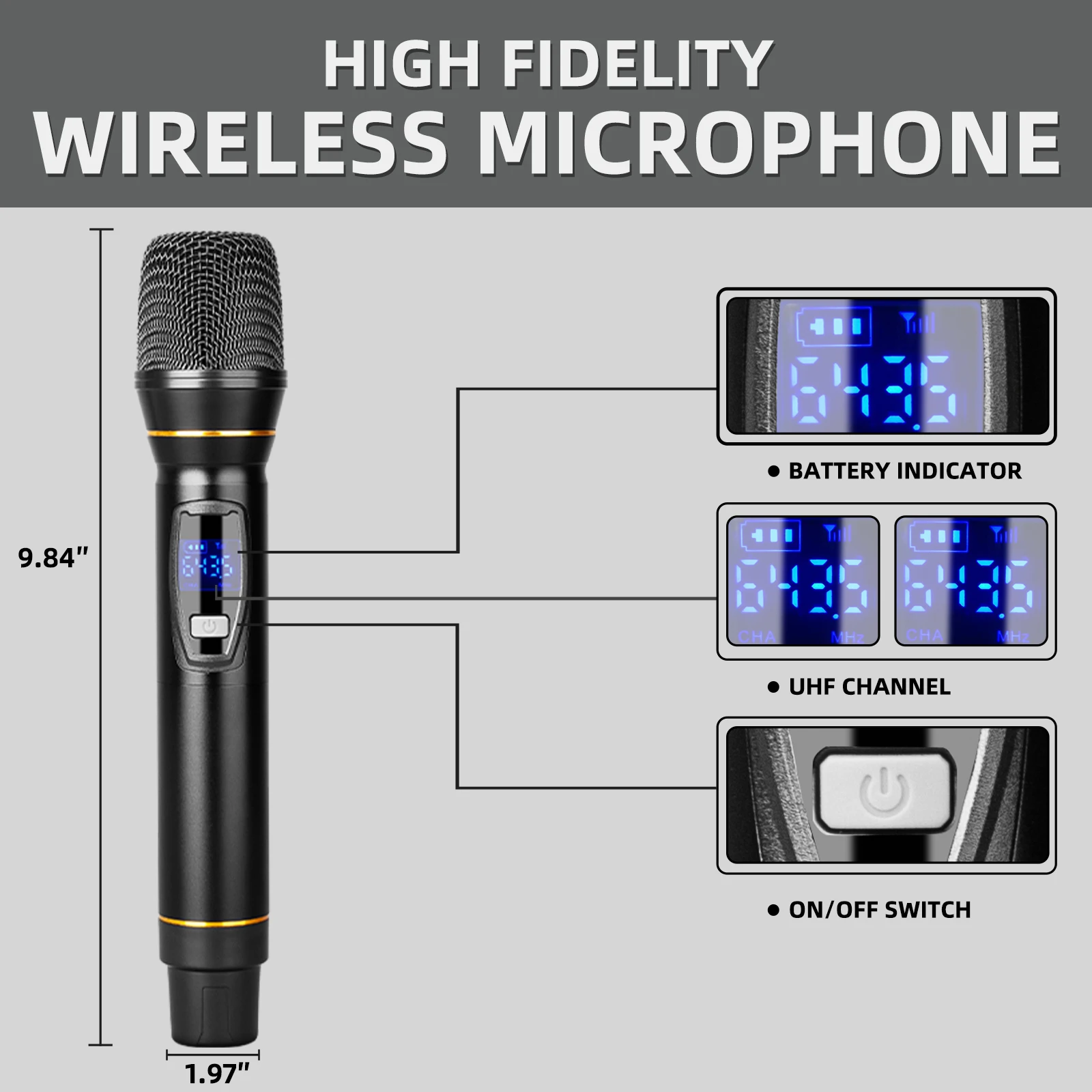 Hot Sale DF204 Professional Wireless Handheld Microphone System UHF Lavalier Microphone