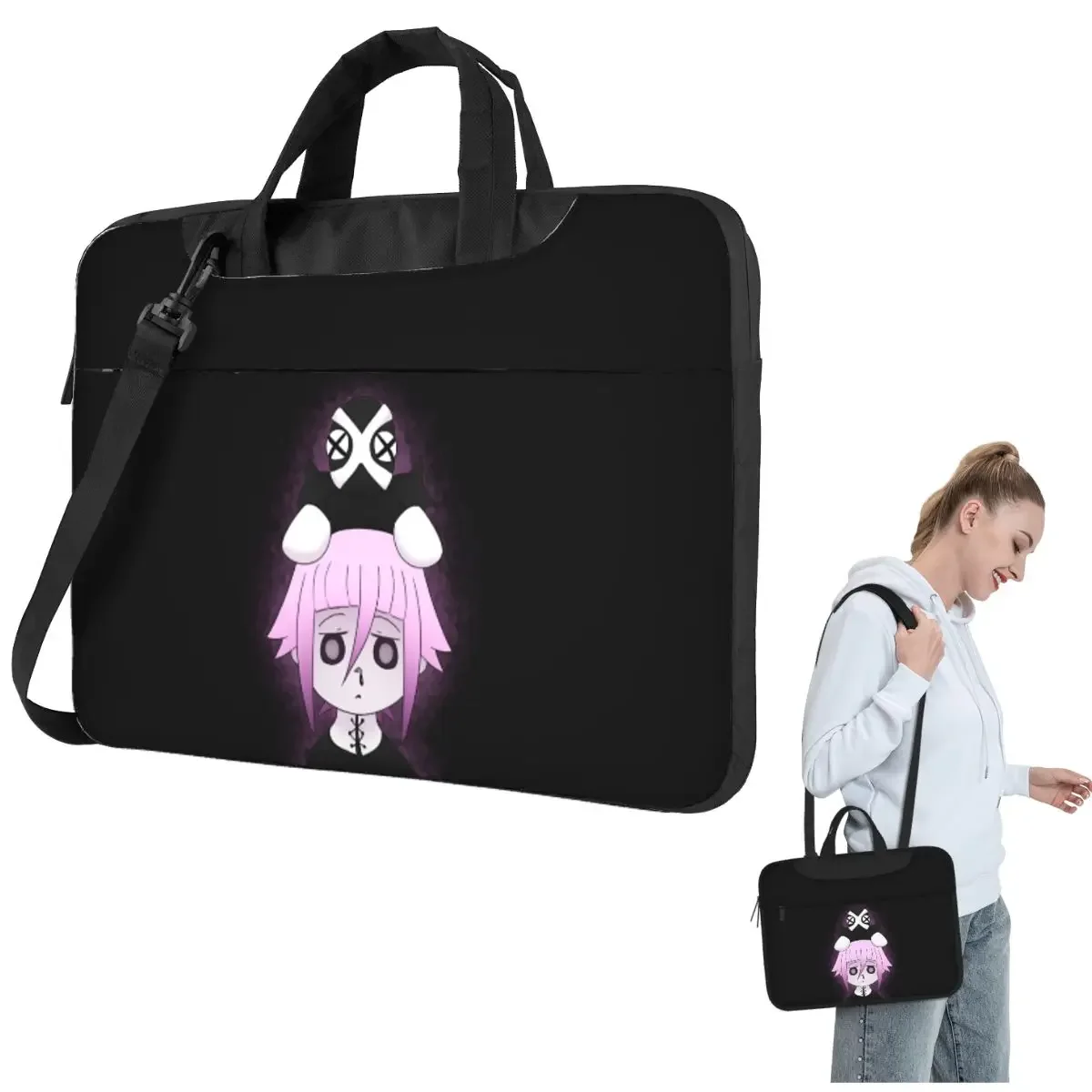 Crona And Ragnarok Soul Eater Crossbody Laptop Bag Case Computer Bag Resistant Protective Notebook Pouch for Macbook Pro