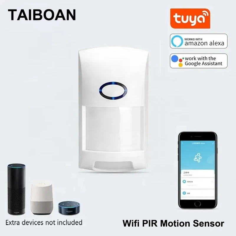 TAIBOAN Smart Tuya PIR Motion Sensor WIFI Infrared Detector Human Body Sensor Alarm APP Control Wireless Home Security System