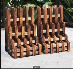 20/30/40/50cm Carbonized antiseptic Wooden pile fence Garden wood fence Balcony courtyard decoration Flowerbed wood Small fence