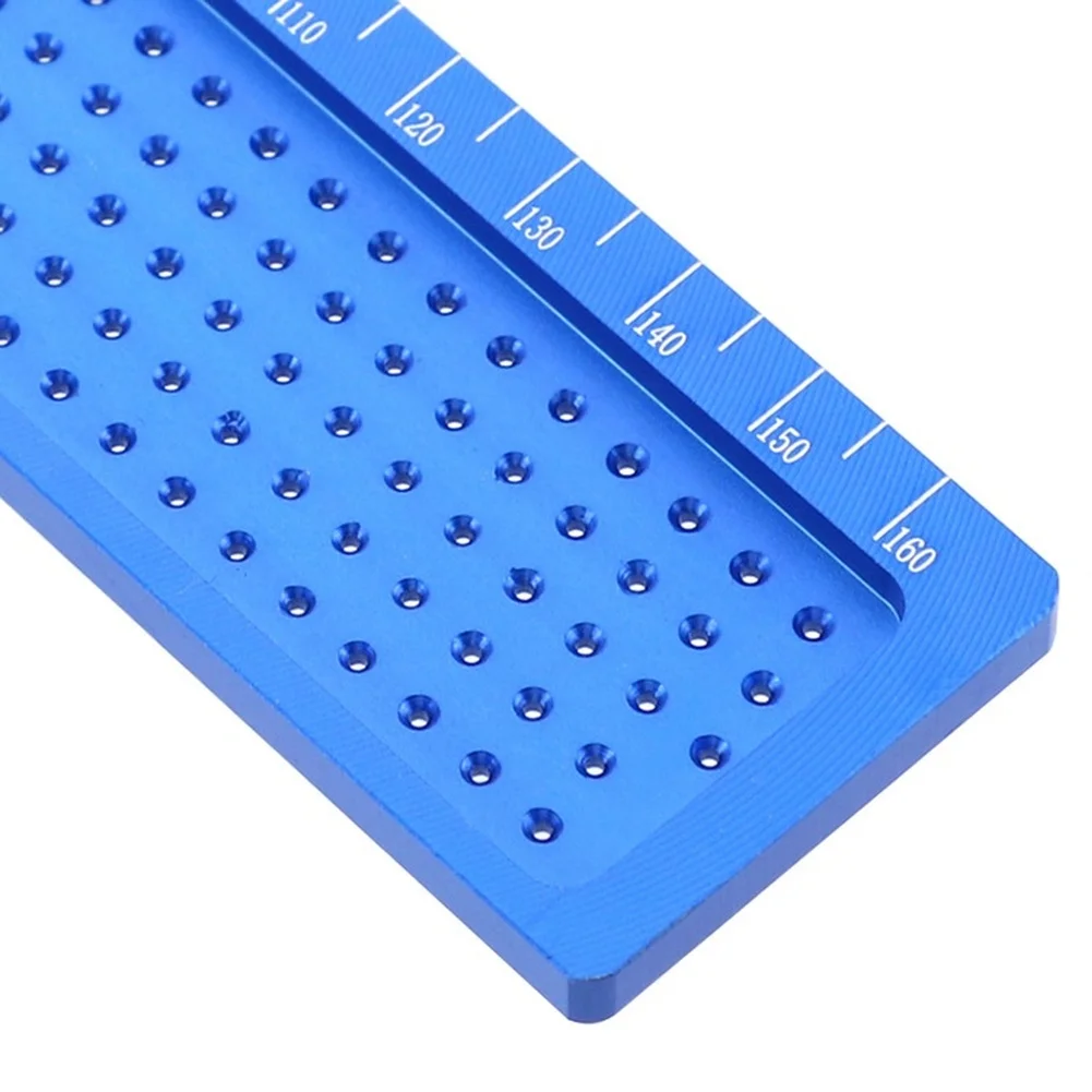 Aluminum Alloy For t Shaped Woodworking Gauge 160mm LengFor 1mm Hole tervals 5mm For to 162mm Range Blue Finish