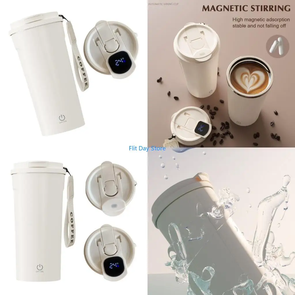 F92C 450ml Automatic Stirring Cup With Touch Operation Nonrust Steel Construction For Perfect Beverage Mixing In Office Or Home