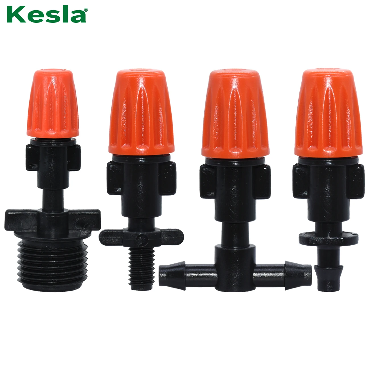 

KESLA 20PCS Adjustable Misting Nozzle Thread Barb Tee Joint Garden Watering Irrigation Sprinkler for 4/7mm 1/4 inch Tubing Hose