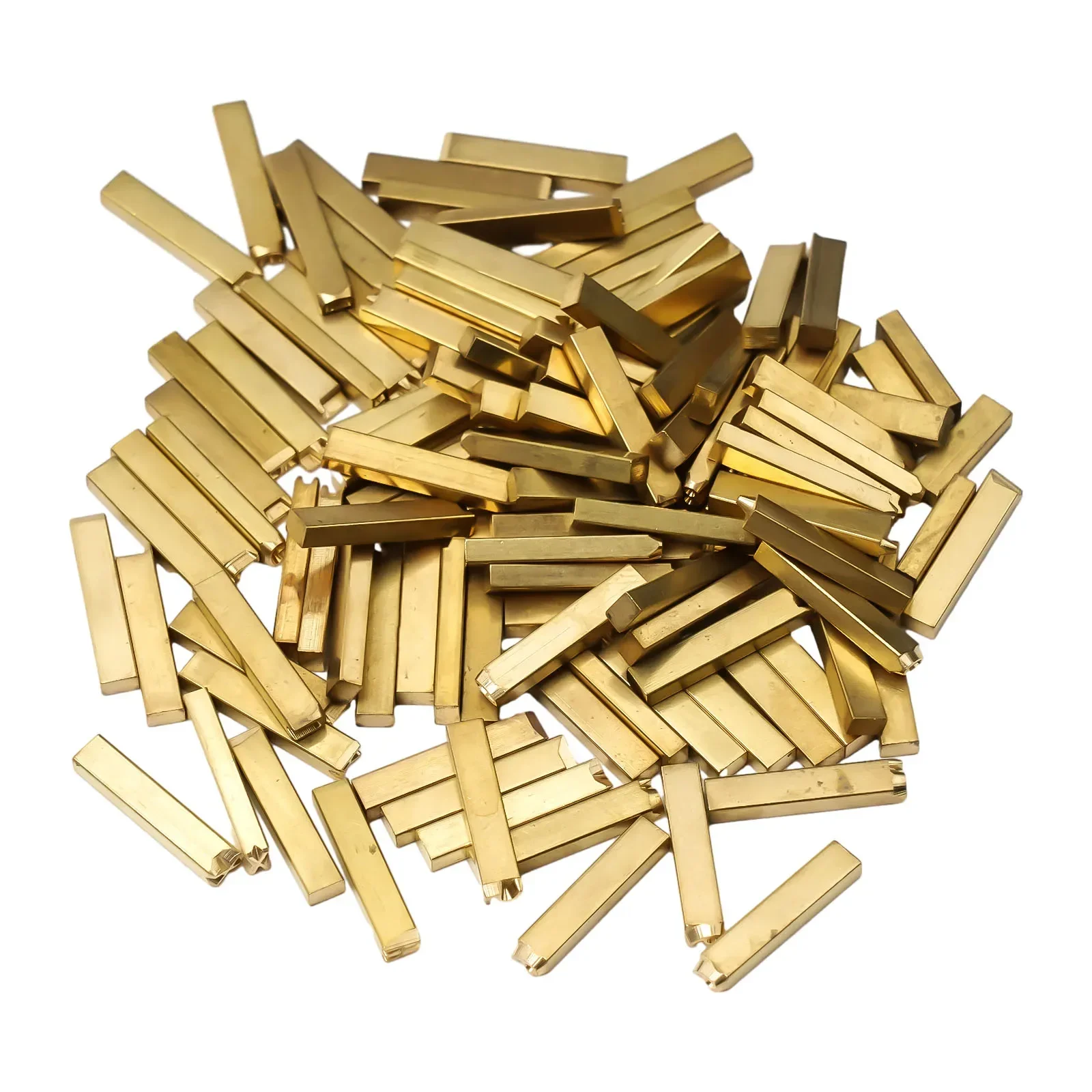 Hot Stamp Copper Letters Thermal Ribbon Printing, Font Coding Machine, Word Grain para Print Production Date, Lote, 2x3x15mm, 120Pcs