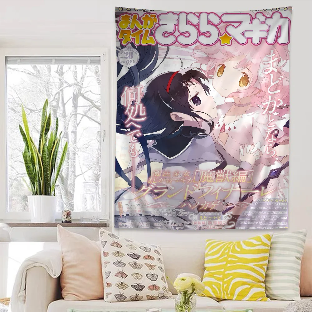 Puella Magi Madoka Magica Beast Manga Cover Wandteppich – Magisches Mädchen-Thema, fantasievolle Raumdekoration für süße Ästhetik und Anime-Fans