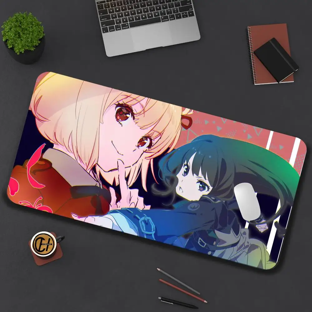 Lycoris Recoil XAXC Mouse Pad Large Gaming Mouse Pad HD Print Waterproof XXL Desk Mat For PC Laptop Non-Slip Desk Mat Carpet