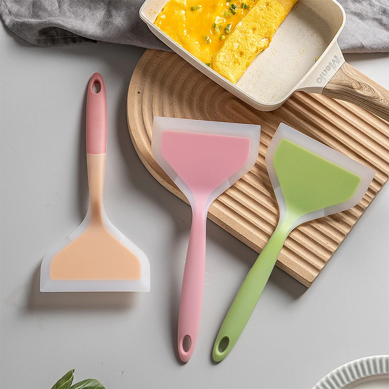 Silicone spatula wide mouth frying shovel okonomiyaki spatula home cooking stir-fry pan shovel kitchen tool