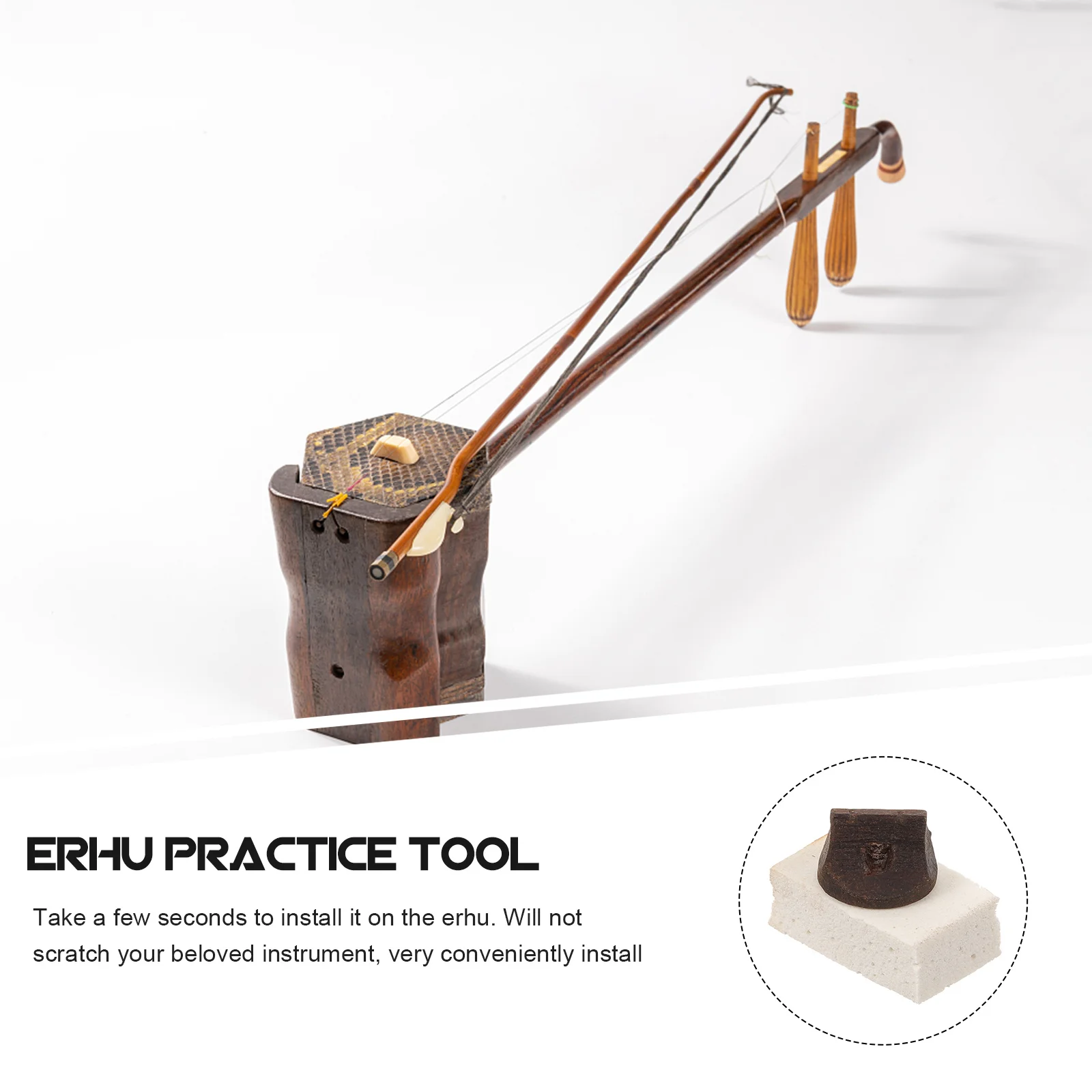 

10Set Chinese Erhu Practice Mute Wooden Bridge with Foam for Sound Dampening Easy Install Musician Gift Idea Erhu Muffler