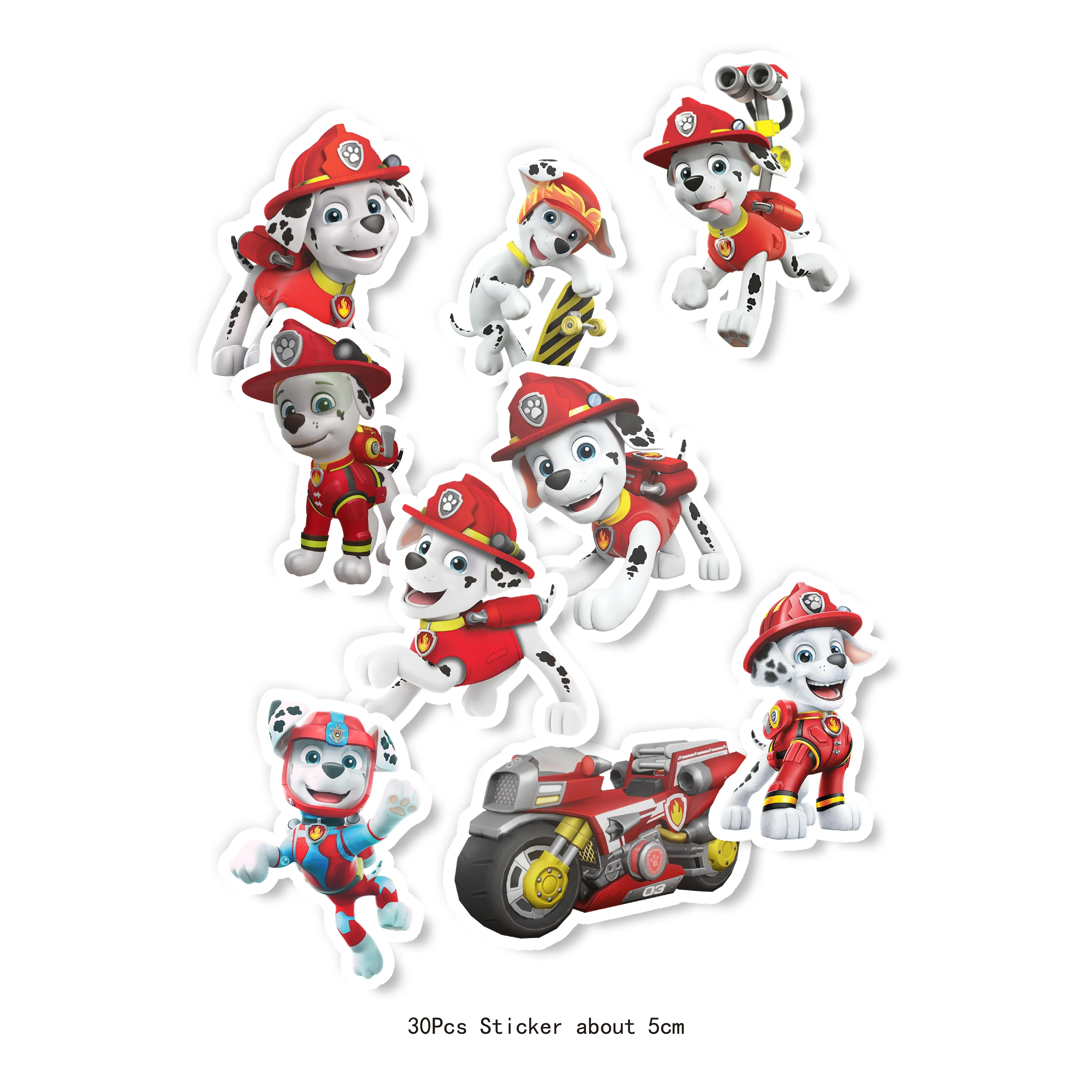 30PCS Kids Anime Paw Patrol Puppy Dog Toy Stickers Cute Cartoon Animal Bubble Suitcase Guitar Decorative Sticker Kid Toys Gifts