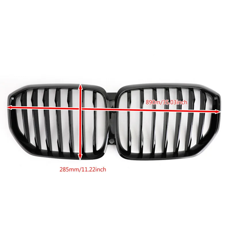 شبكة شواء رياضية لسيارات BMW G05 X5 Series 2018 2019 2020 M نمط الأداء شوايات سباق سوداء لامعة شبكة ممتص الصدمات للسيارة #3