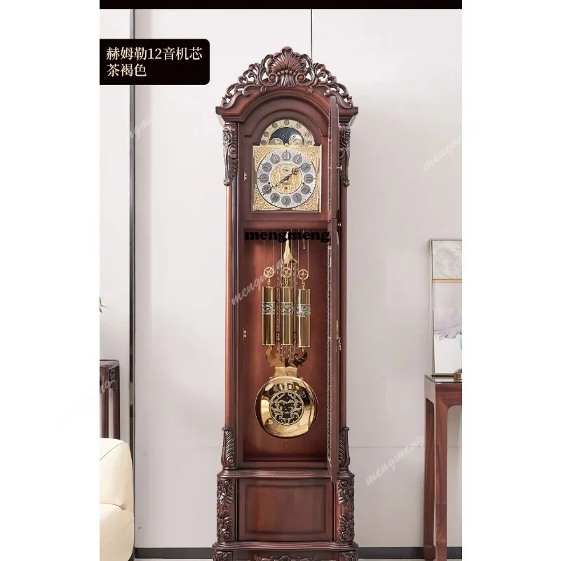 mechanical floor clock living room Chinese retro clock villa home decoration accessories
