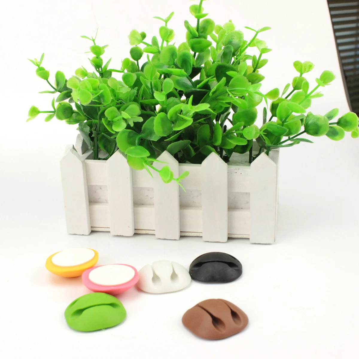 

12pcs Cable Clip Organizer 2-Slot Desktop Cord Management For Headphone Usb Cables Mountable On Table Wall Filing