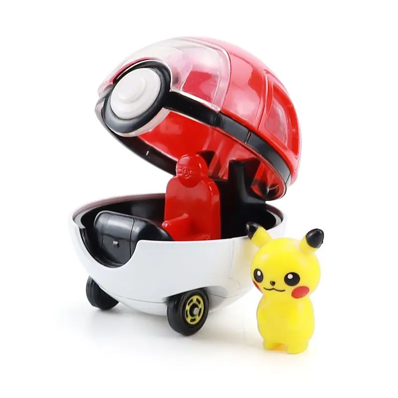 TAKARA TOMY Pokemon Pikachu R10 modelo de coche de juguete fundido a presión regalo adornos de escritorio coleccionables, regalos de Navidad para niños