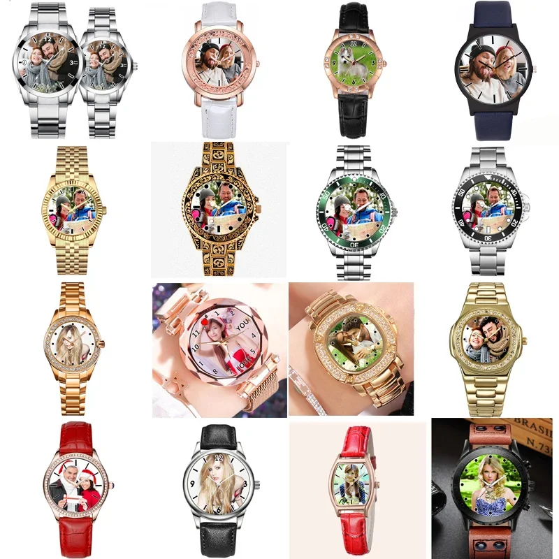 Reloj creativo para mujer, relojes con fotos personalizados, reloj de pulsera con logotipo personalizado, impresión de imágenes, personalidad, reloj DIY, regalo para amantes