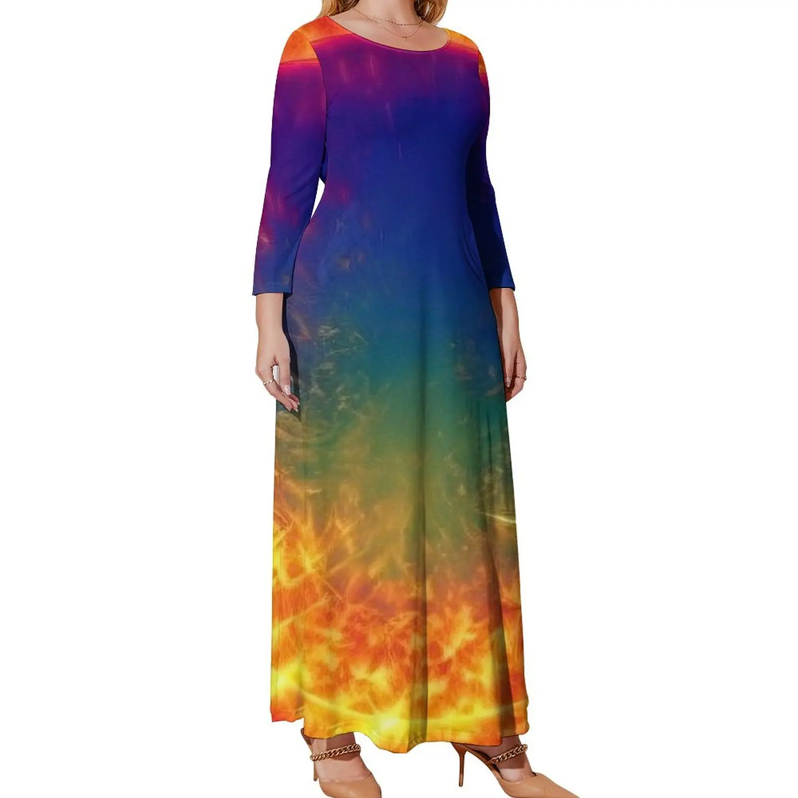 

Planetary Solar Flare-Modern Art Long Sleeved Dress Beachwear dresses for womens 2024