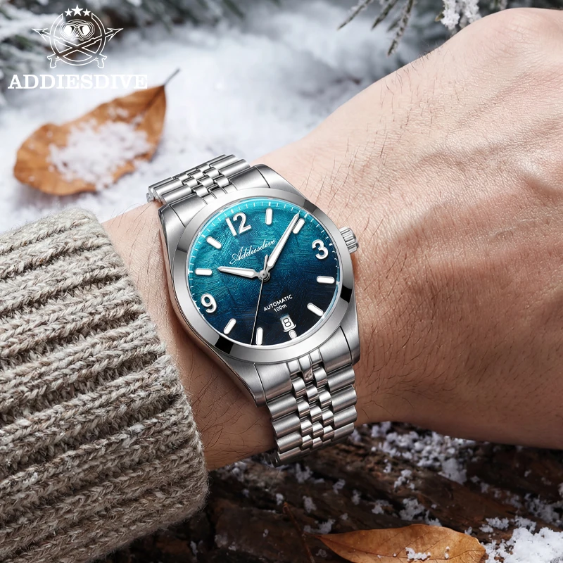 

ADDIESDIVE Watches For Man High-End 100m Waterproof 8215 Mechanical Watch Sapphire Gradient Dial Luminous Automatic Watch New