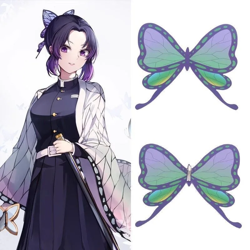 New Demon Slayer Kochou Shinobu Tsuyuri Kana Hairpin High Color Creative Animation Peripheral Sweet All-match cosplay Dress Up view 3