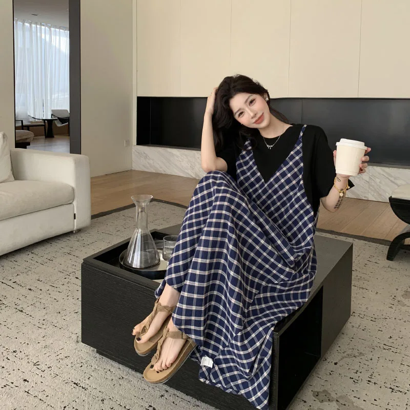 Zomer Jurken Voor 2024 Plus Size Satijn Patchwork Dot Print Dame Vestidos Vakantie Stijl T-shirt Jurk Vrouwelijke Kleding KE 7754