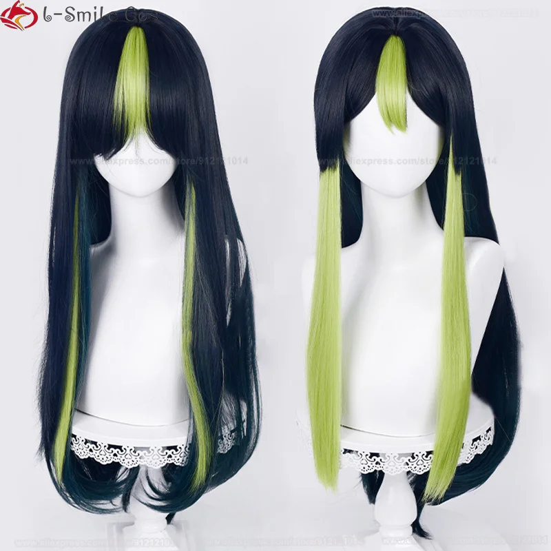 Women Tighnari Cosplay Wig Game  Sumeru Female Tighnari Wigs 80cm Wig Tail Heat Resistant Synthetic Wigs + Wig Cap