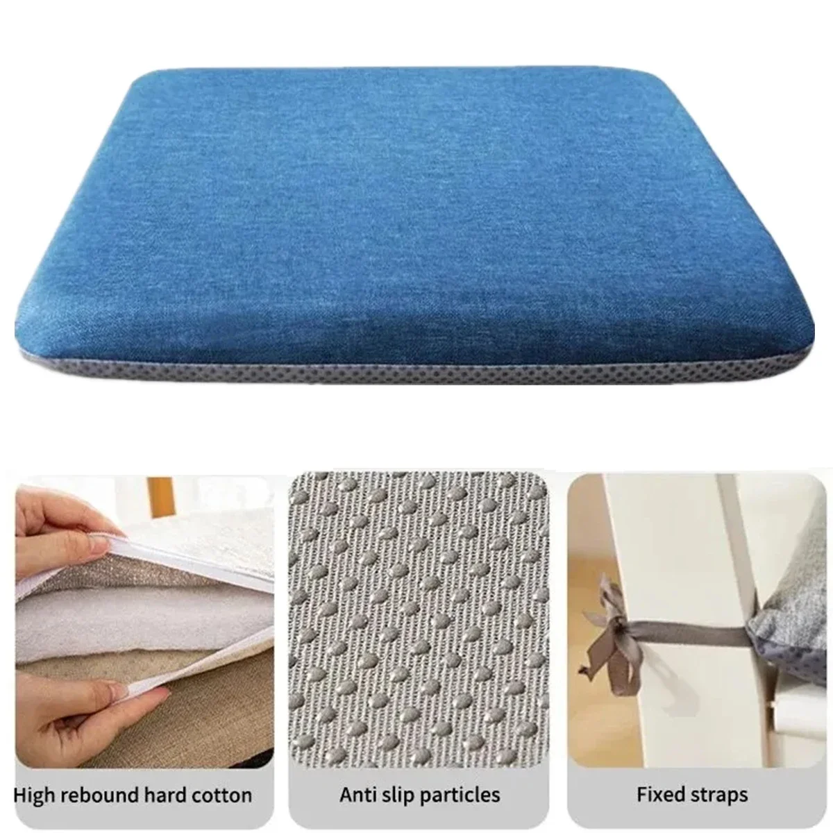 

Ergonomic Memory Cotton Office Student Seat Cushion Square Chair Mat, Square Memory Foam Cushion for Dining Chair,Home Supplies