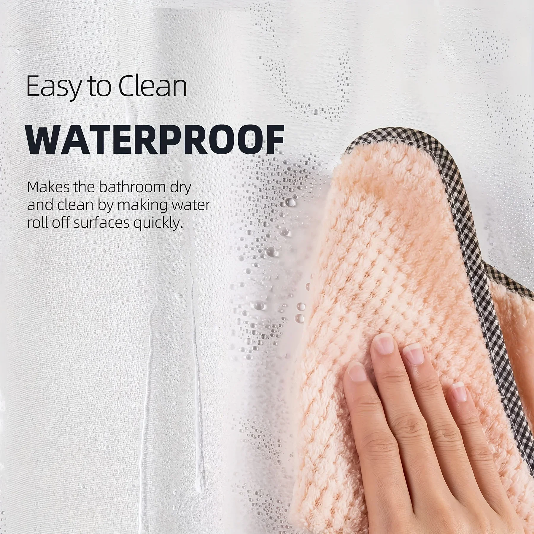 Clear Shower Curtain, Waterproof Bathroom Curtain With 12 Hooks, Bathroom Decoration Curtain, 180*180cm/72*72in