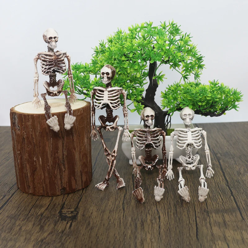 Mini Skeleton Skull RIP Tombstones DIY Cemetery Coffin Graveyard Halloween Decoration Fairy Garden Desk Ornaments Accessories