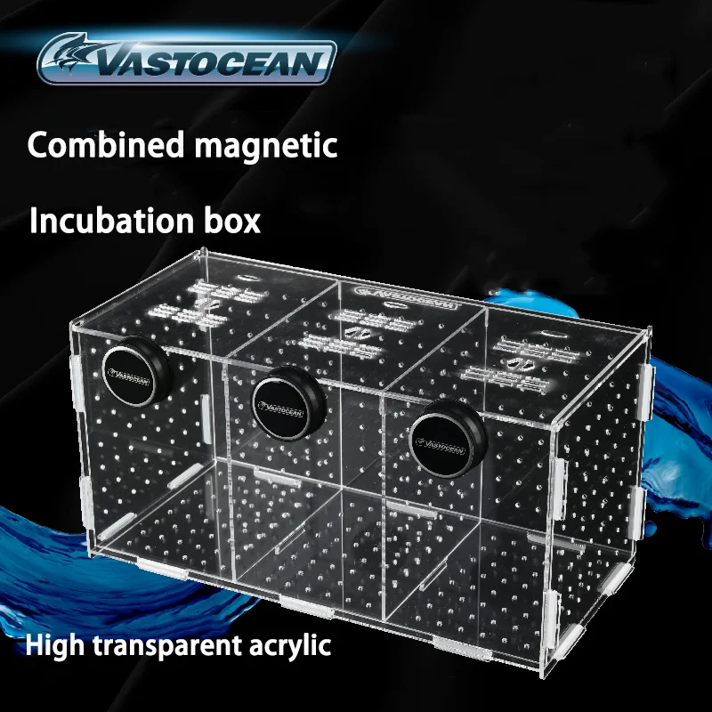 VASTOCEAN-Magnetic Combined Acrylic Hatching Isolation Box, Breeding Box, Fish Tank Isolation Box, Aquarium Supplies