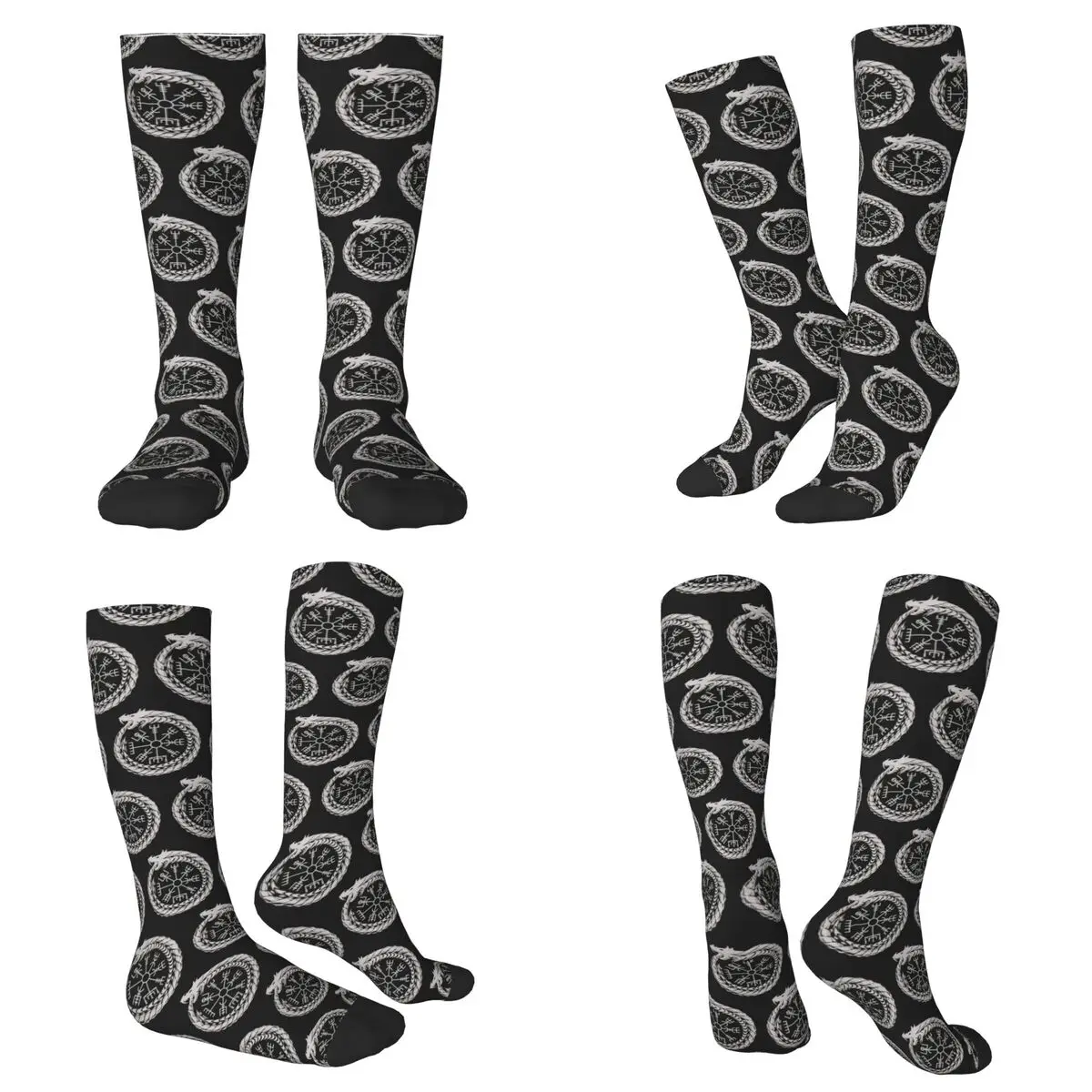 All Seasons Viking Odin Valknut Runes Socks Harajuku Sport Middle Tube Socks Soft Casual Stockings for Men Women