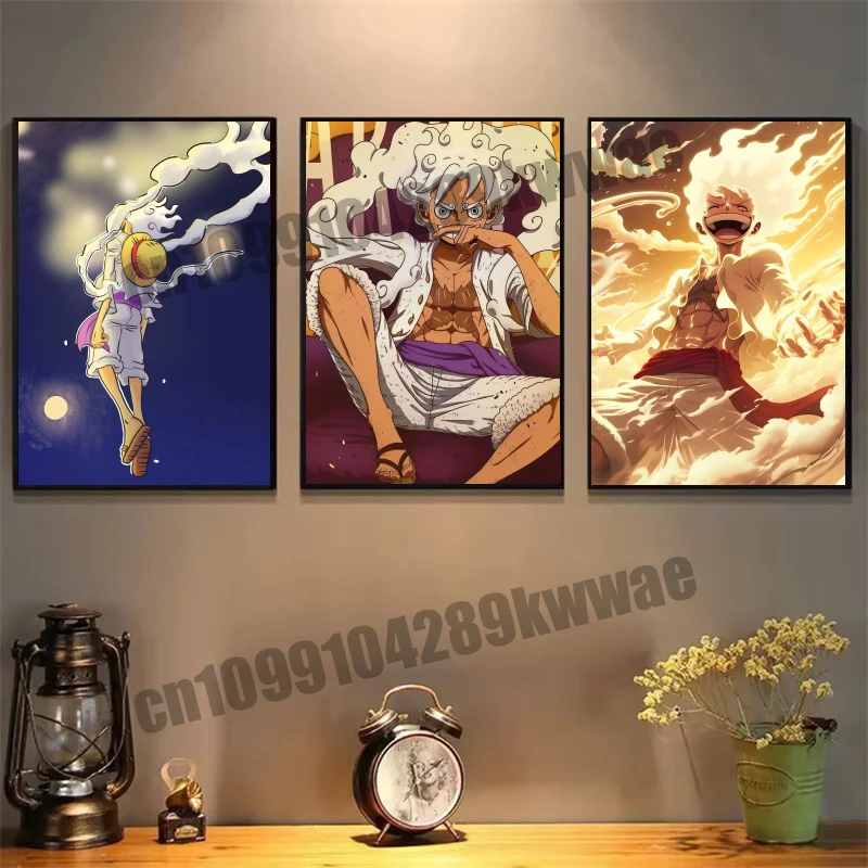 

Japanese Classic Childhood Anime One Piece, Luffy, High-quality Art Poster Canvas Painting Suitable for Home Bedroom Decoration