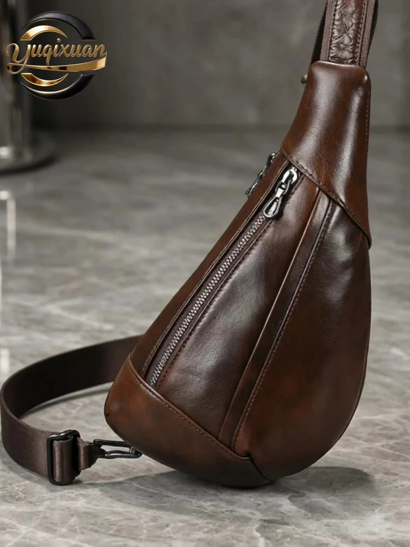 yuqixuan-men's-fashionable-leather-crossbody-chest-bag-top-layer-cowhide-single-shoulder-bag-stylish-trendy-pouch