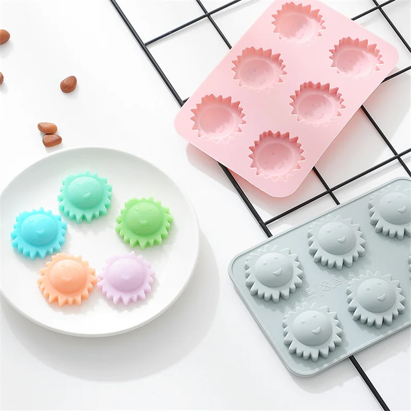 6 Even Sunflower Silicone Cake Mold Ice Cube Tray DIY Silicone Chocolate Molds Soap Mould