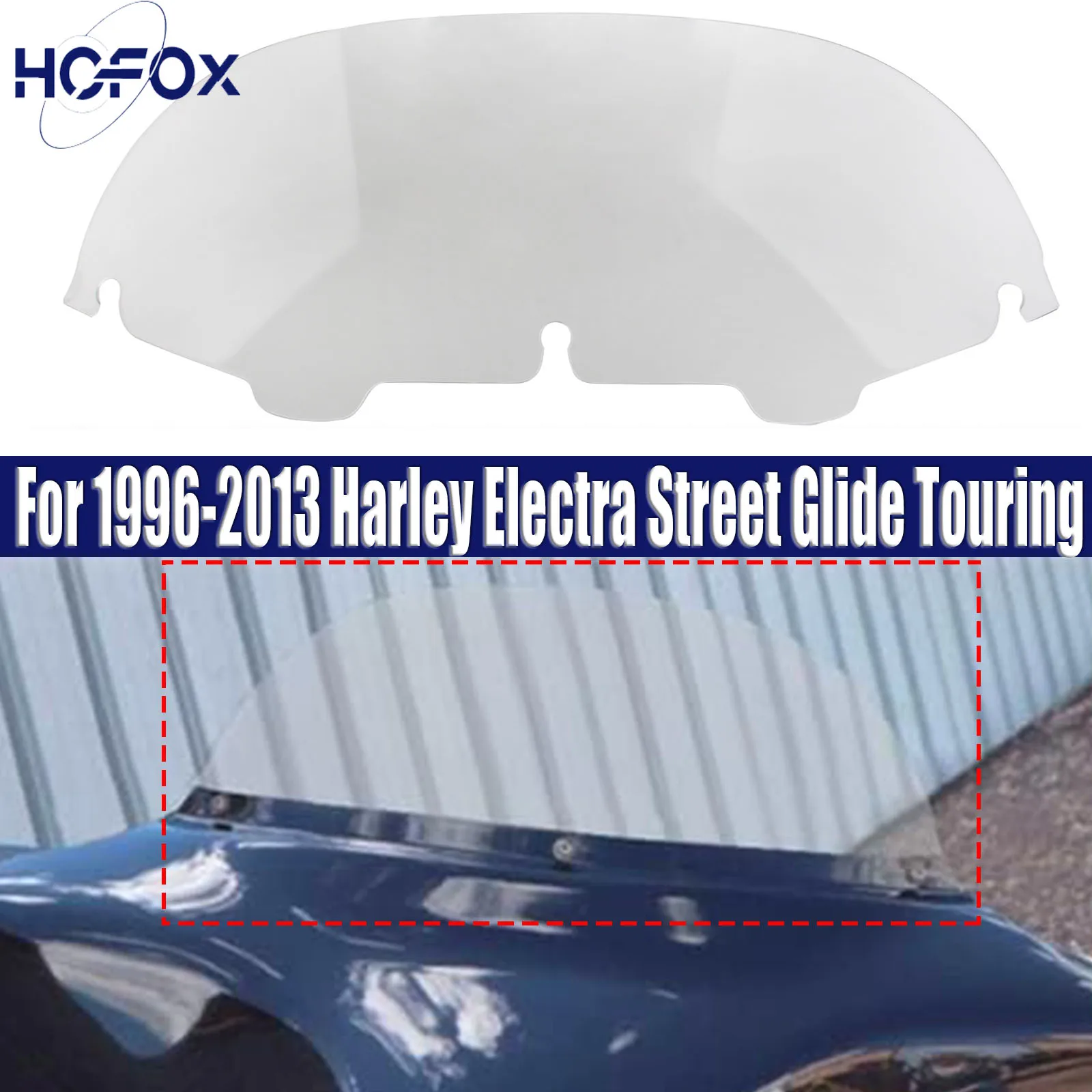 

7" Windshield Windscreen For 1996-2013 Harley Electra Street Glide Touring Bike Motorcycle Front Windscreen Wind Deflectors