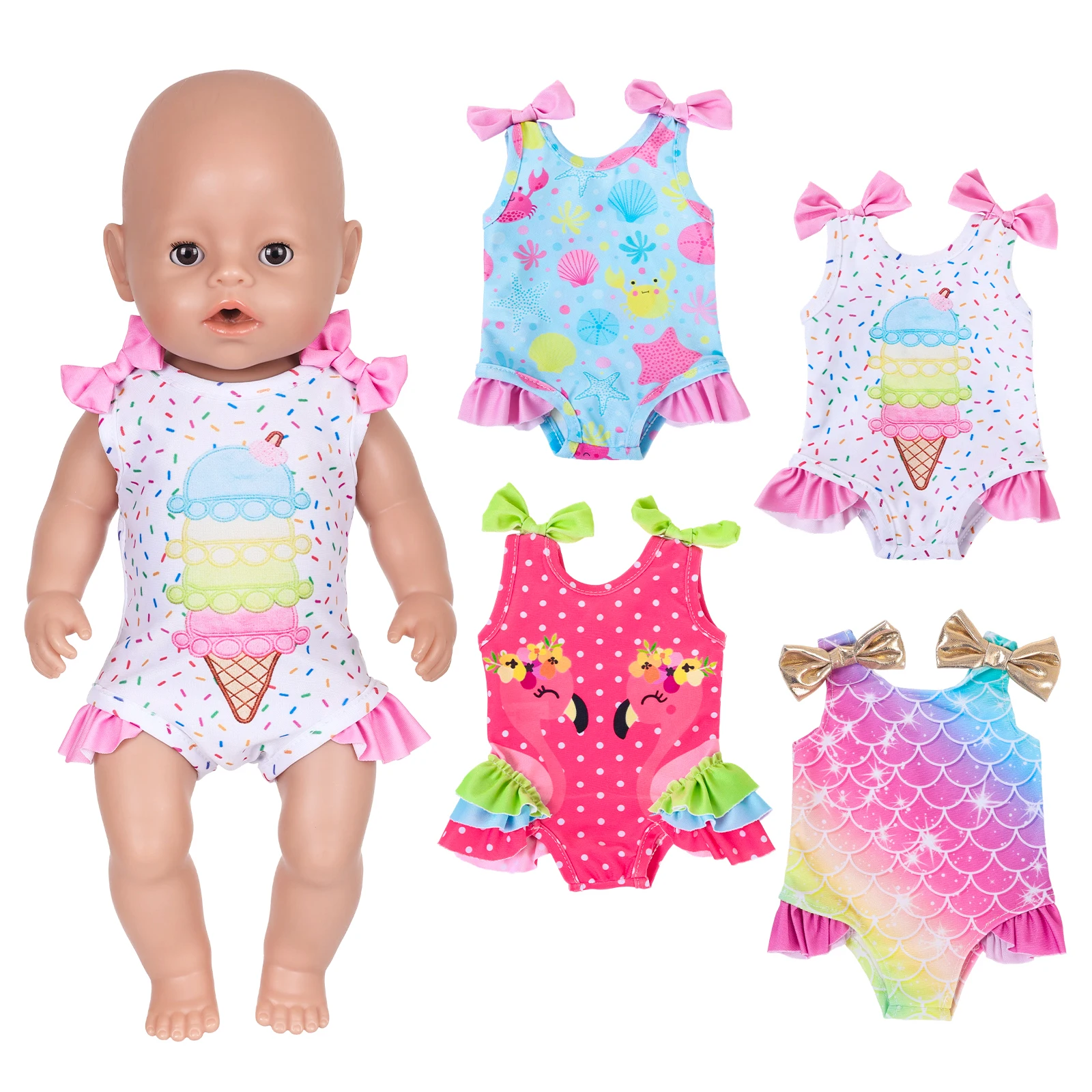 

Summer Bikini Doll Clothes for 16-18inch Baby Doll 2026 New 40-45cm Reborn Doll Clothing Girl's Toy